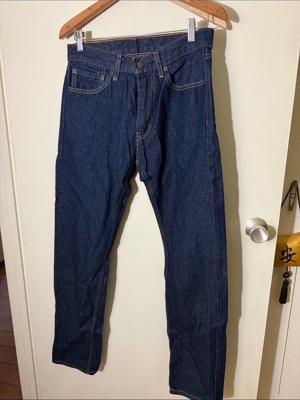 Signature by Levi Strauss Straight Dark Blue Denim Jeans